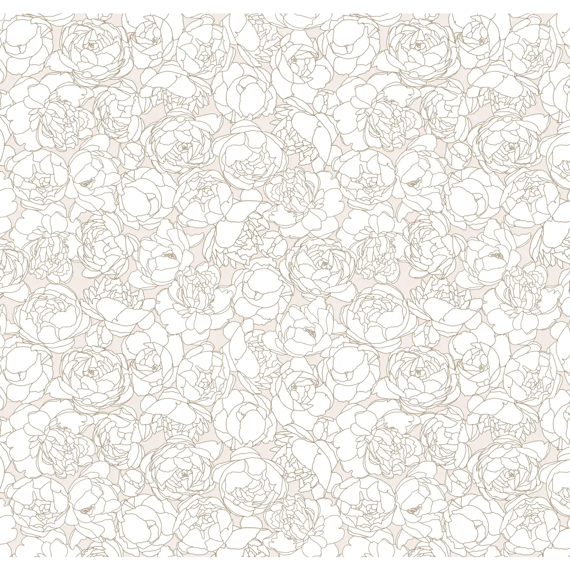 Suri Wallpaper - Peony Line Drawings - by Kourtni Gunn - Sample 1 foot by 1 foot / Oat - Loomwell Home Goods