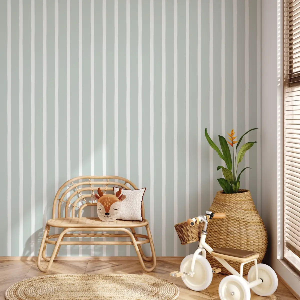 Sutherland Wallpaper - Pastel Stripes for Kids - by Linen and Paper Design - Loomwell Home Goods