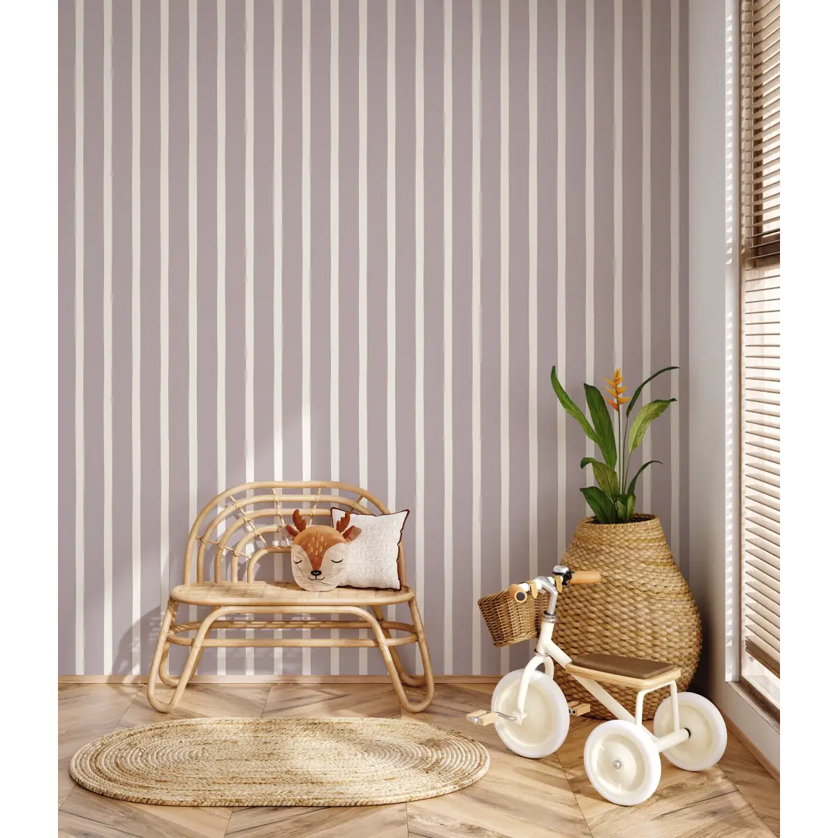 Sutherland Wallpaper - Pastel Stripes for Kids - by Linen and Paper Design - Loomwell Home Goods