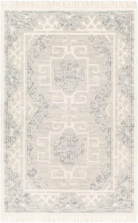 Light Gray Traditional Wool Rug - 5’ x 7’6’’ Rectangle - Boutique Rugs