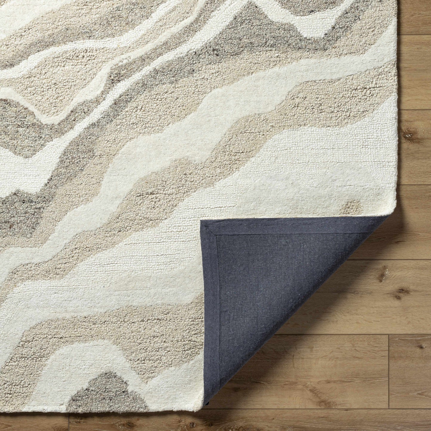 Beige Marbled Wool Area Rug - Boutique Rugs