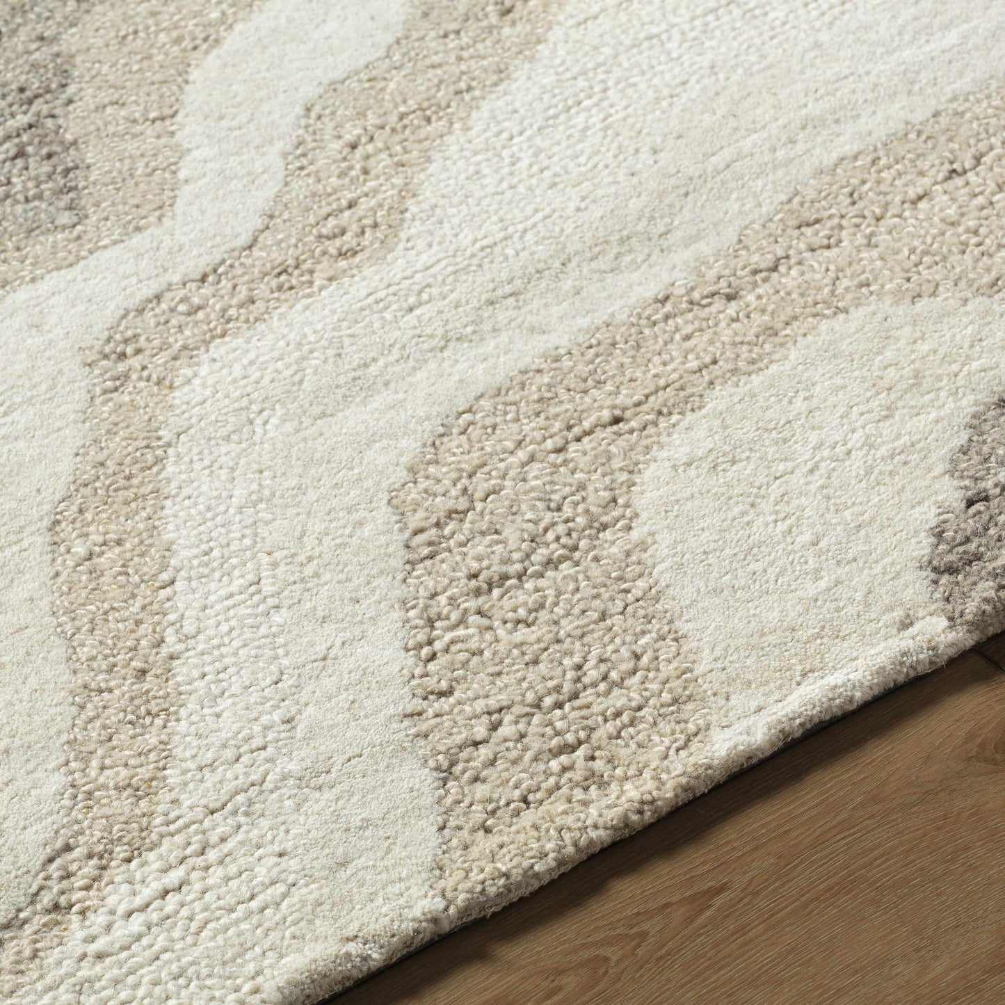 Beige Marbled Wool Area Rug - Boutique Rugs