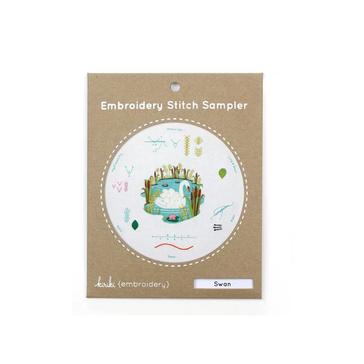 Swan - Embroidery Stitch Sampler - Kiriki Press