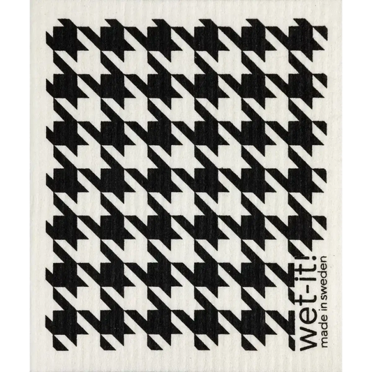 Swedish Dish Cloth - Houndstooth Black - Wet-it!