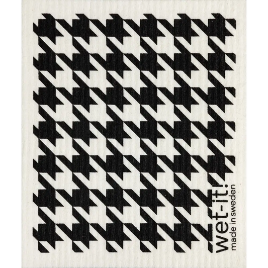 Swedish Dish Cloth - Houndstooth Black - Wet-it!