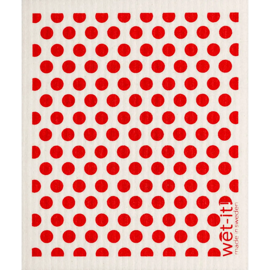 Swedish Dish Cloth - Red Dots - Wet-it!