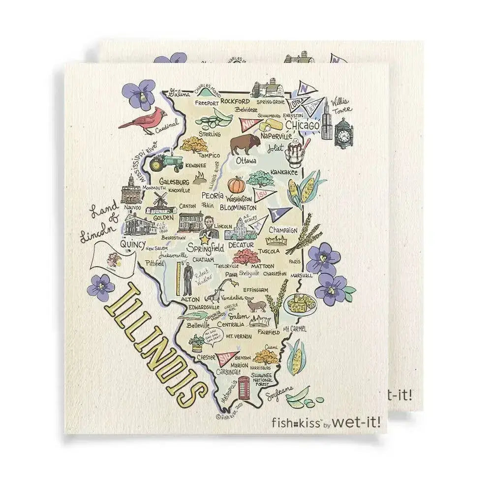 Swedish Dish Cloth - State of Illinois - Wet-it!