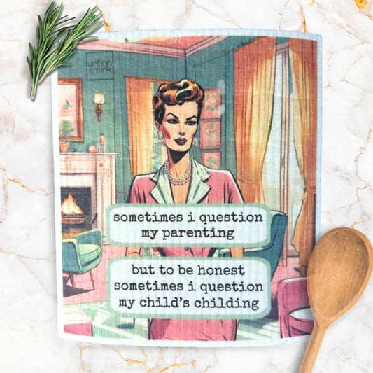 Swedish Dishcloth - Question My Parenting - Funny Gift for Mom - Urban Smirk