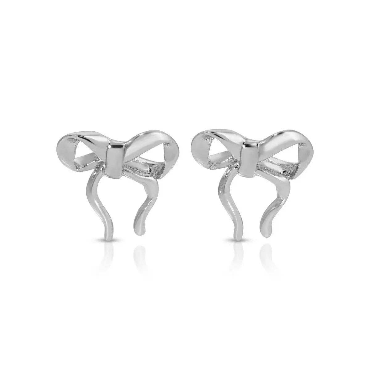 Silver Bow Earrings on Velvet Gift Tag - Splendid Iris