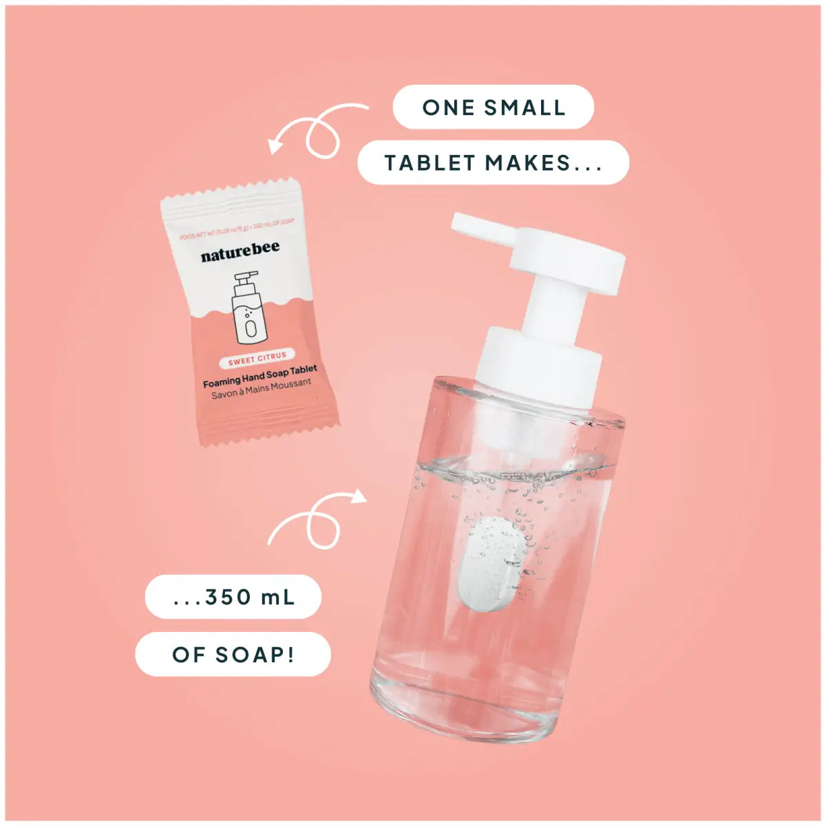Sweet Citrus Foaming Hand Soap Concentrate Refill Kit with Bottle - NATURE BEE