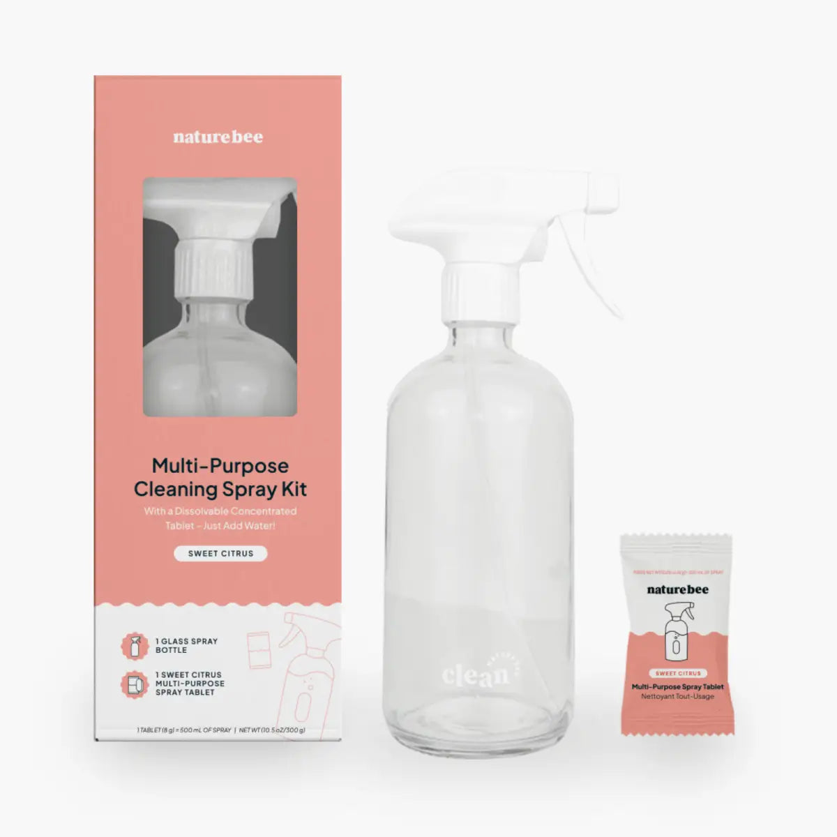 Sweet Citrus Multi-Purpose Cleaner Concentrate Refill Kit with Bottle - NATURE BEE
