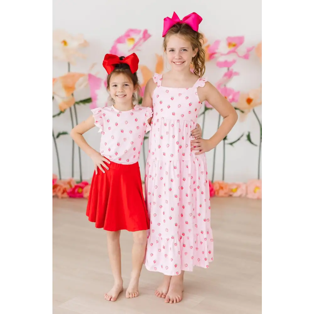 Sweet Strawberries Ruffle Maxi Dress - Mila & Rose ®