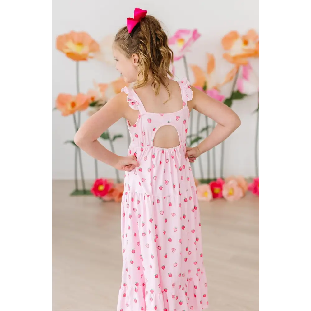 Sweet Strawberries Ruffle Maxi Dress - Mila & Rose ®