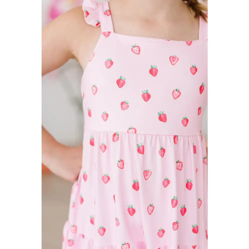 Sweet Strawberries Ruffle Maxi Dress - Mila & Rose ®