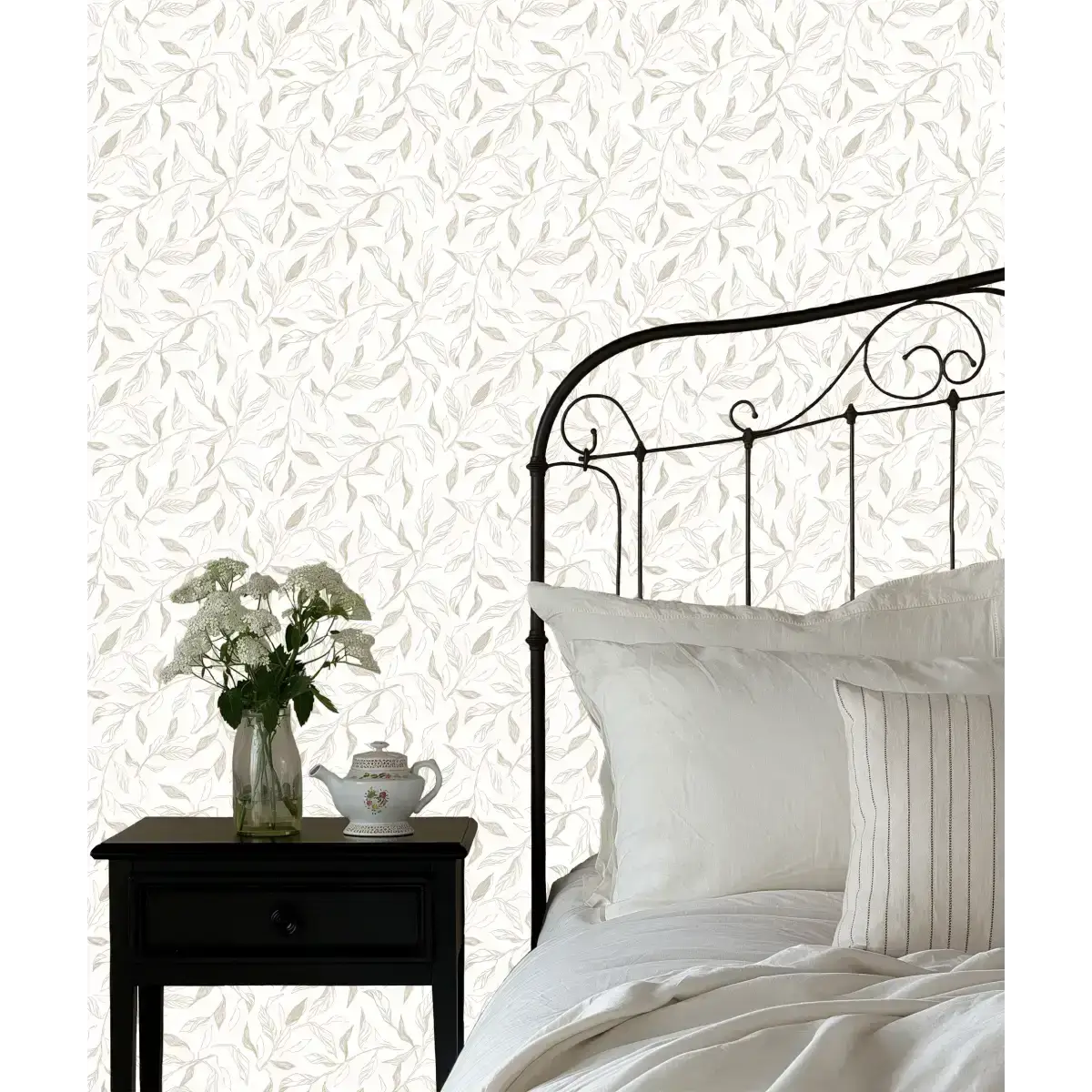 Swift Leaves Wallpaper - Subtle Leaf Pattern - by Aubrey Fairchild - Loomwell Home Goods