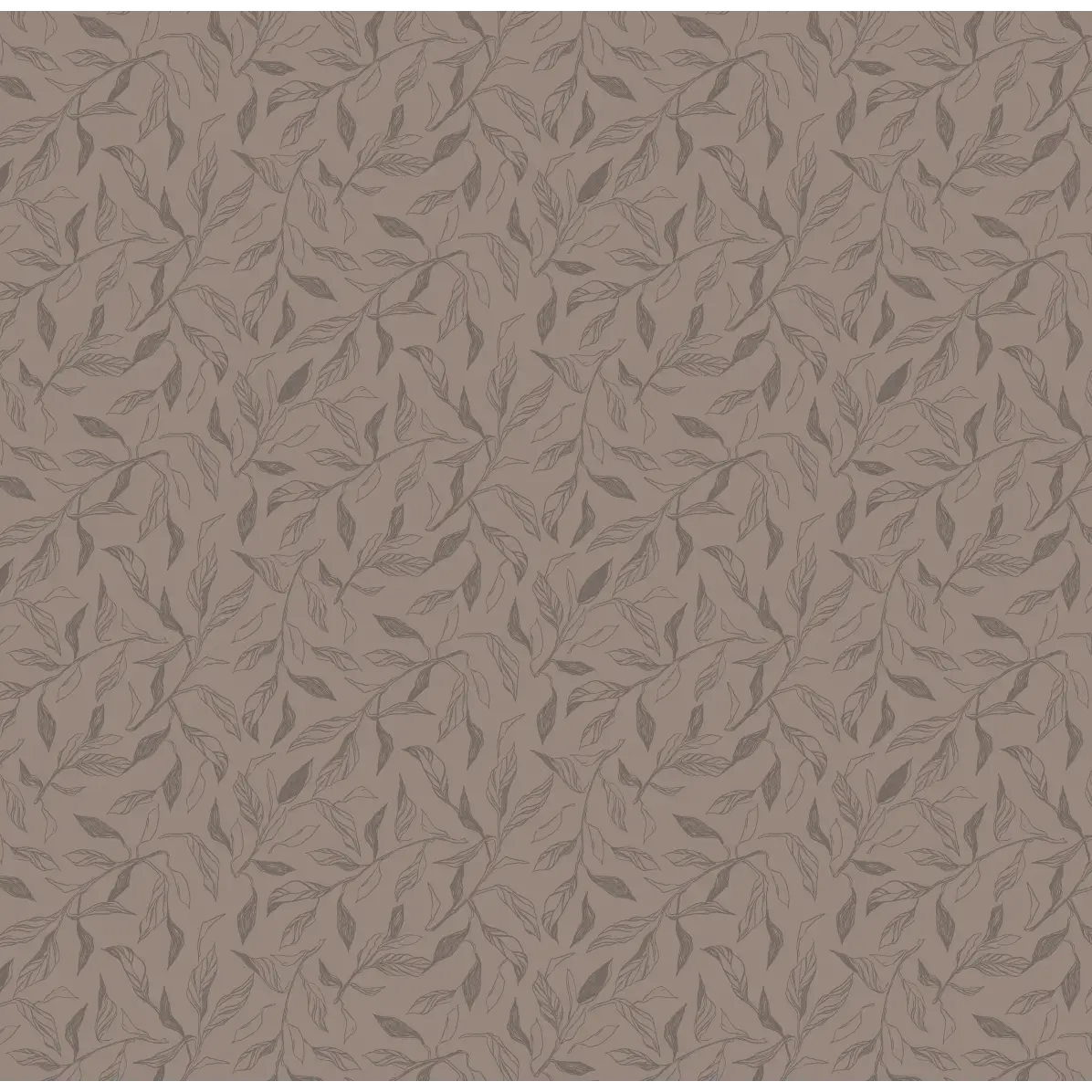 Swift Leaves Wallpaper - Subtle Leaf Pattern - by Aubrey Fairchild - Sample 1 foot by 1 foot / Dark Brown - Loomwell