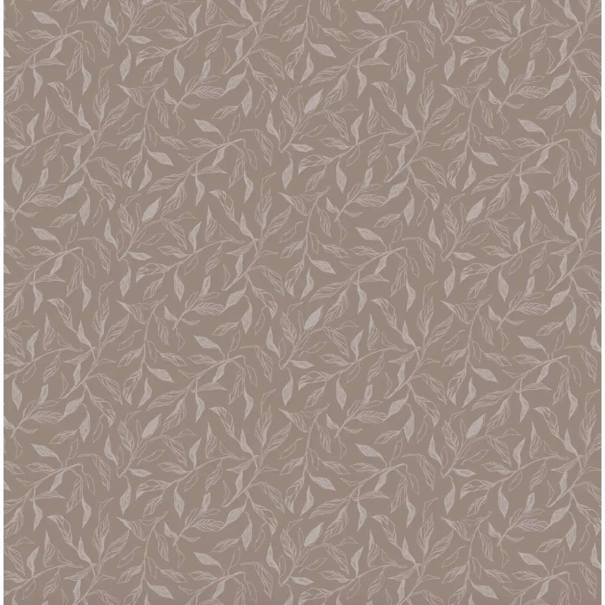 Swift Leaves Wallpaper - Subtle Leaf Pattern - by Aubrey Fairchild - Sample 1 foot by 1 foot / Dusty Brown - Loomwell