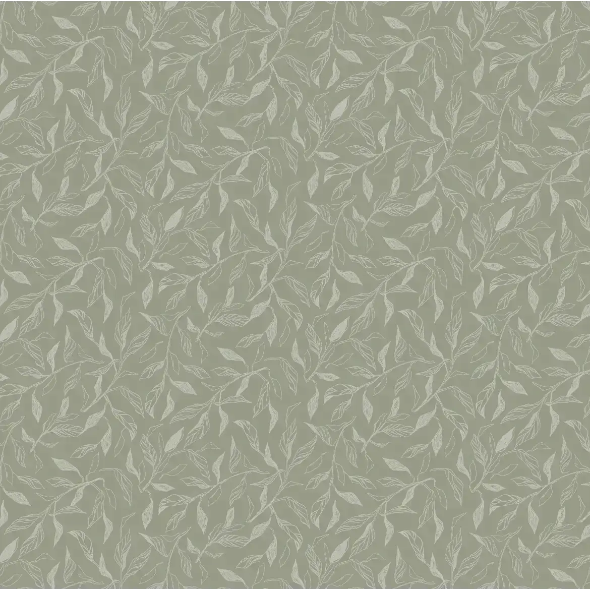 Swift Leaves Wallpaper - Subtle Leaf Pattern - by Aubrey Fairchild - Sample 1 foot by 1 foot / Sage - Loomwell Home