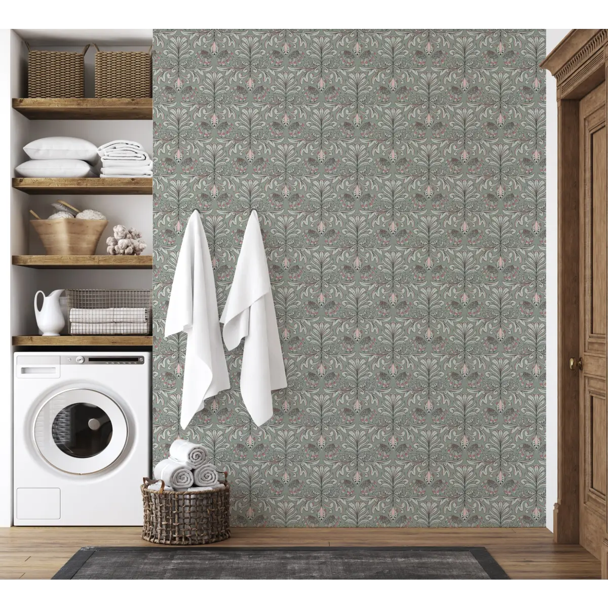 Swinton Wallpaper - Classic Floral - by Zenclover - Loomwell Home Goods