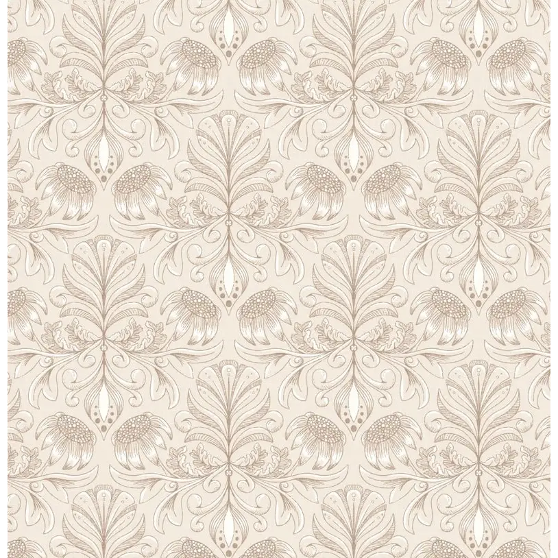 Swinton Wallpaper - Classic Floral - by Zenclover - Sample 1 foot by 1 foot / Neutral - Loomwell Home Goods