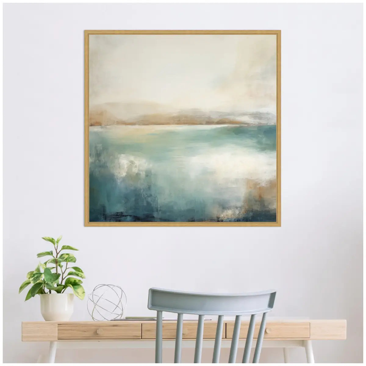 Abstract Calming Lake Landscape Framed Canvas - kateandlaurel
