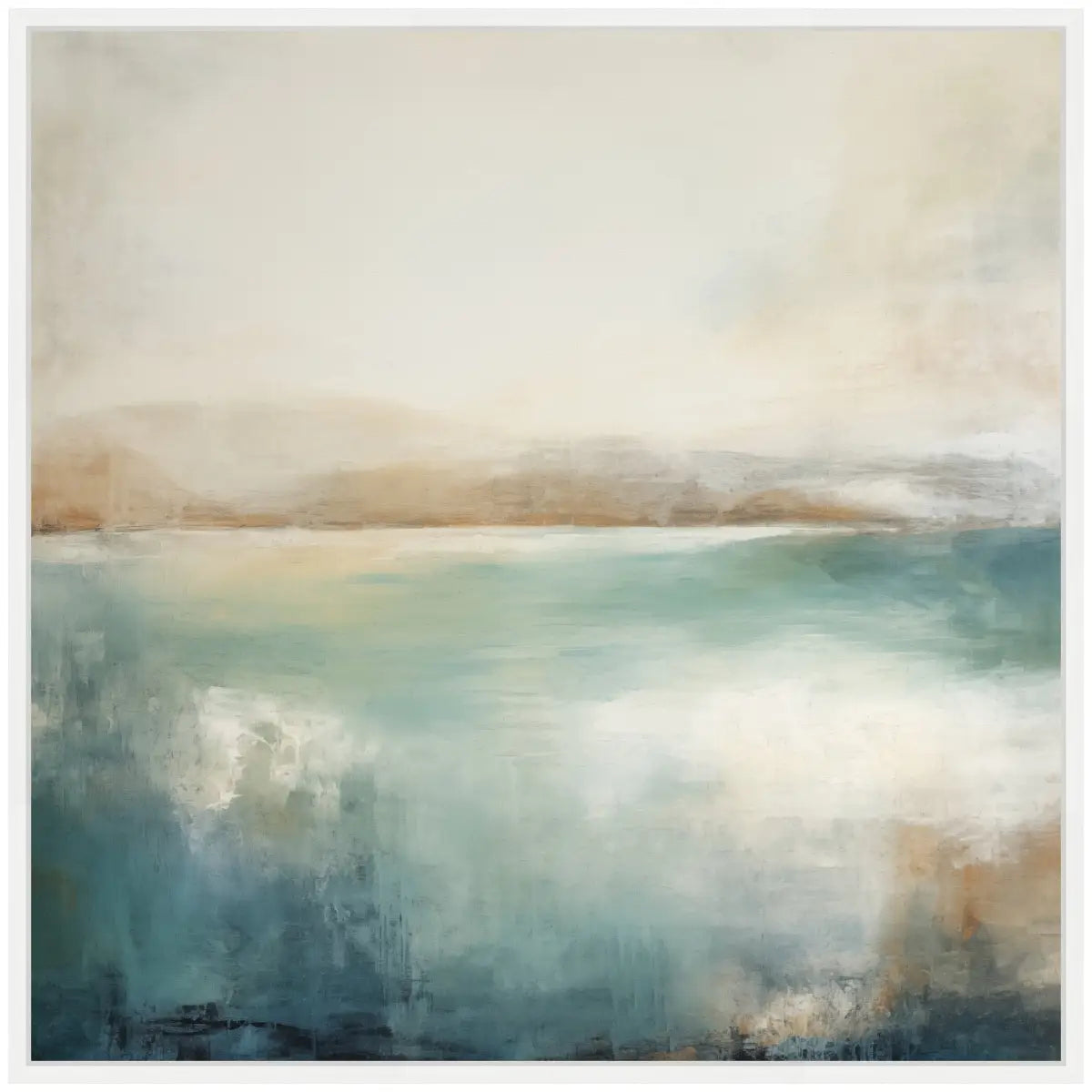 Abstract Calming Lake Landscape Framed Canvas - kateandlaurel