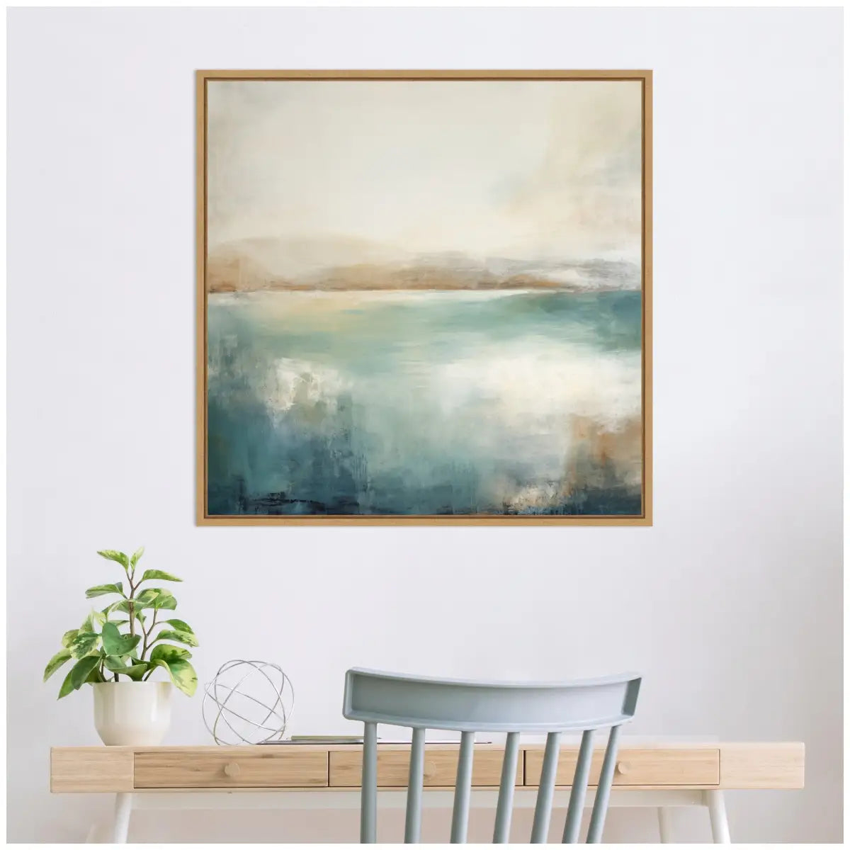 Abstract Calming Lake Landscape Framed Canvas - kateandlaurel