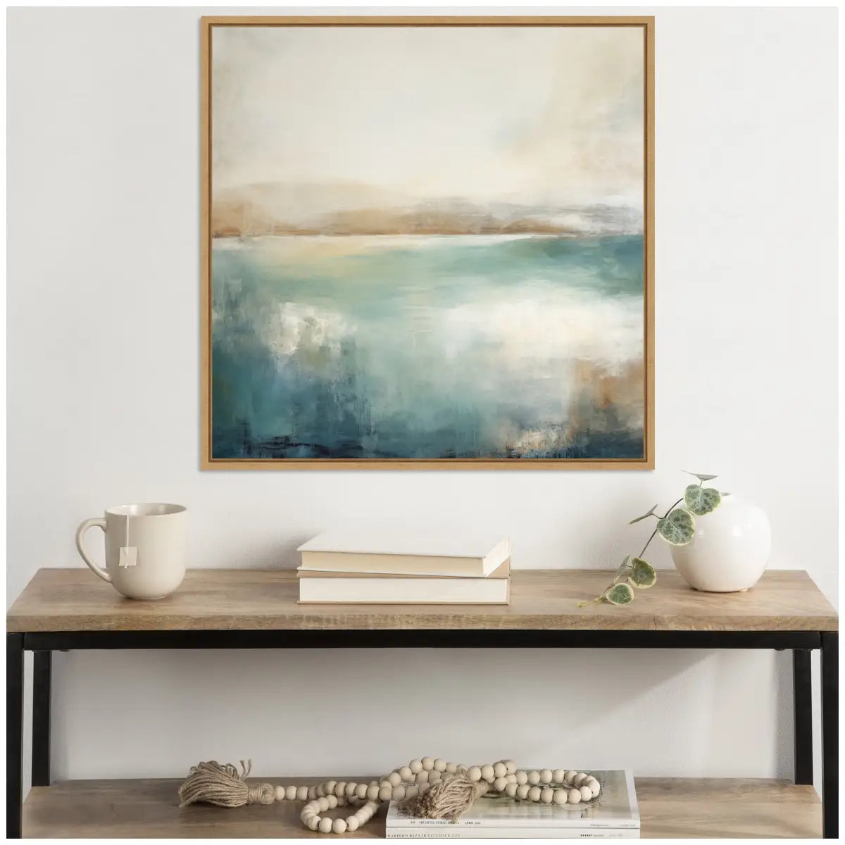 Abstract Calming Lake Landscape Framed Canvas - kateandlaurel