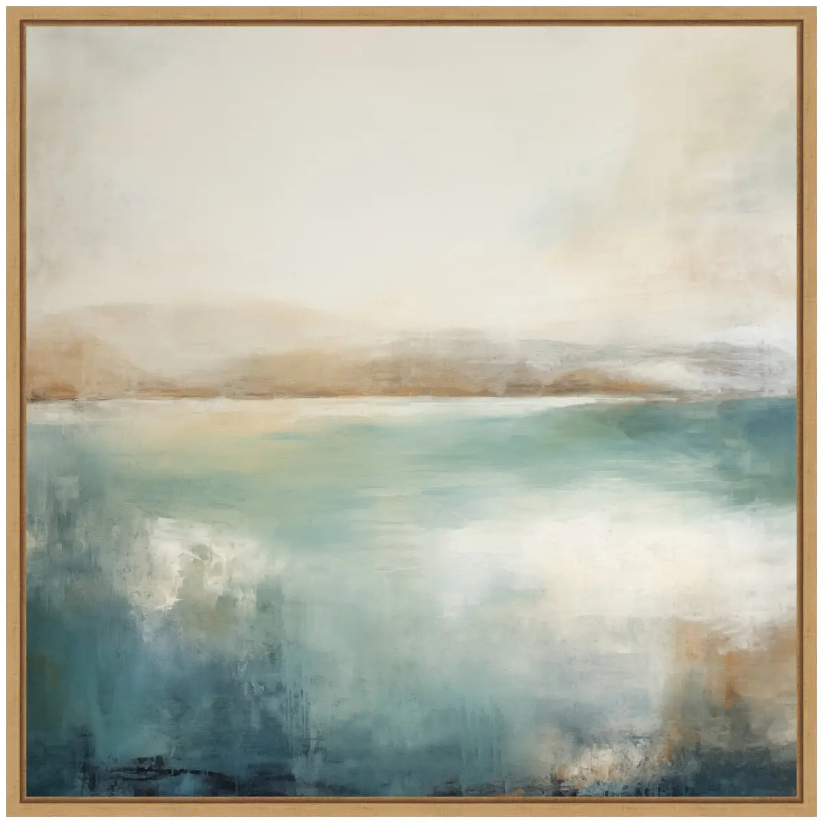 Abstract Calming Lake Landscape Framed Canvas - kateandlaurel