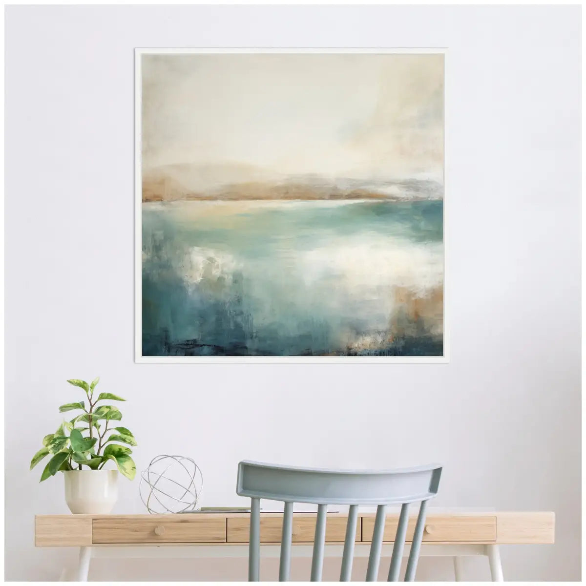 Abstract Calming Lake Landscape Framed Canvas - kateandlaurel