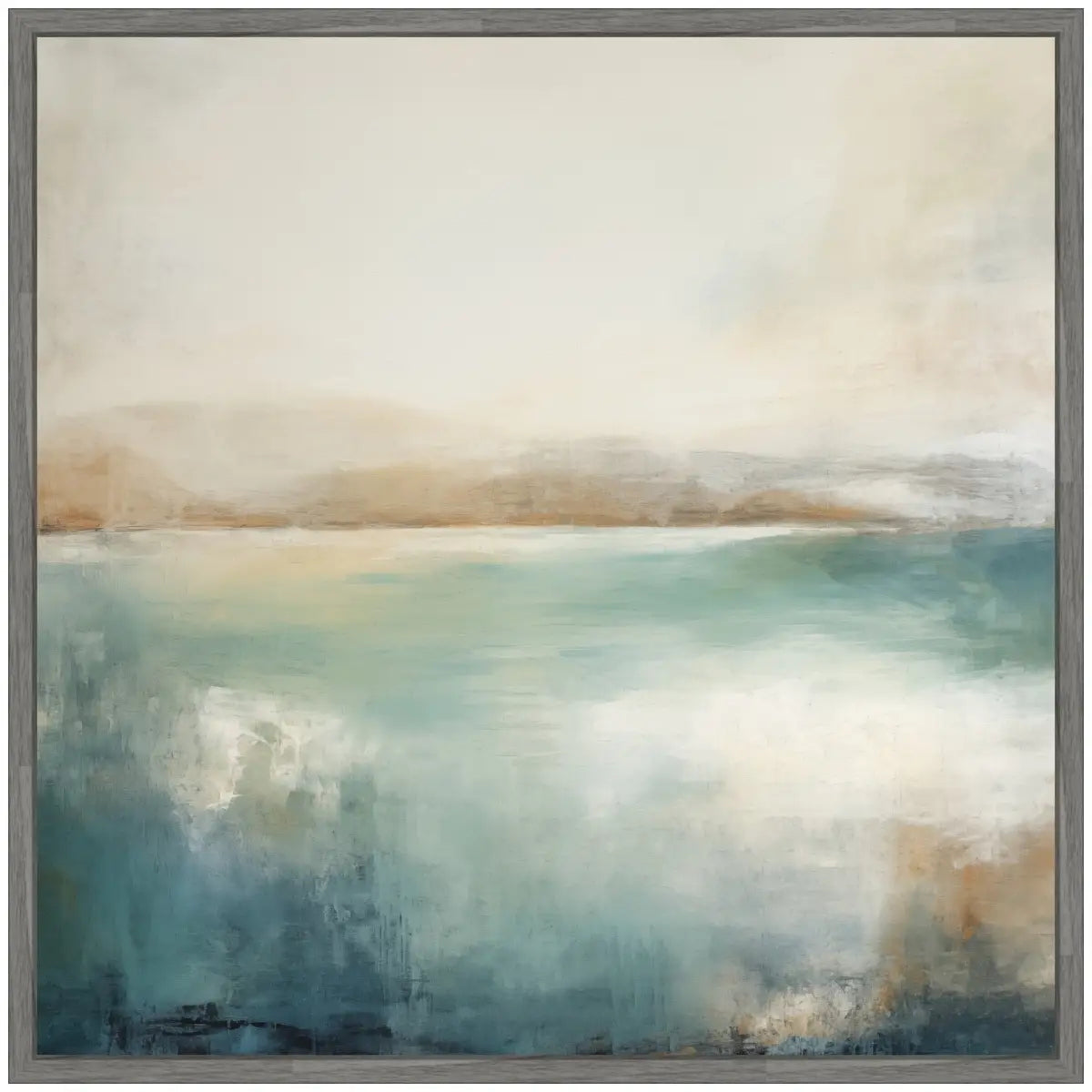 Abstract Calming Lake Landscape Framed Canvas - kateandlaurel