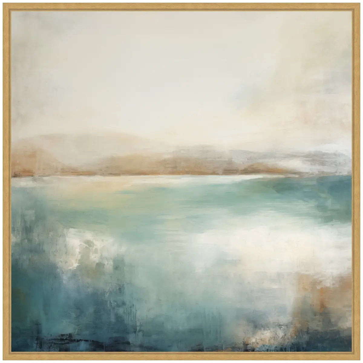 Abstract Calming Lake Landscape Framed Canvas - kateandlaurel