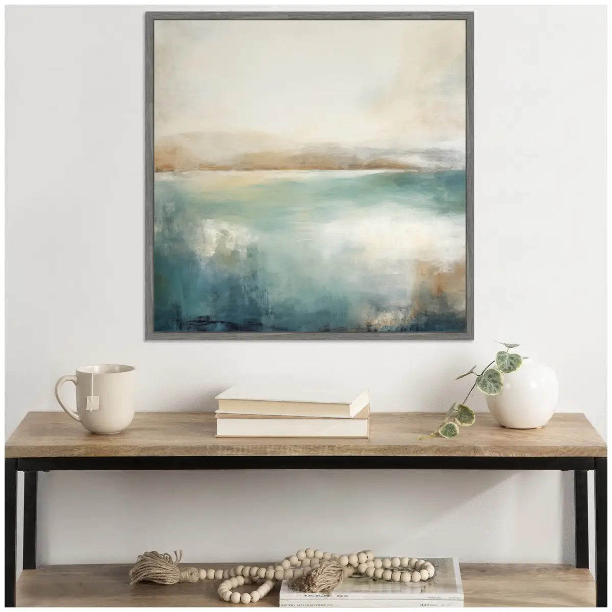 Abstract Calming Lake Landscape Framed Canvas - kateandlaurel