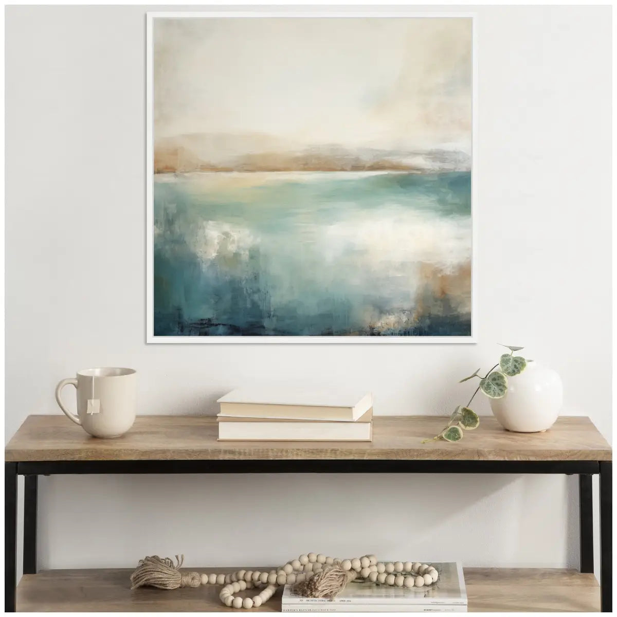 Abstract Calming Lake Landscape Framed Canvas - kateandlaurel