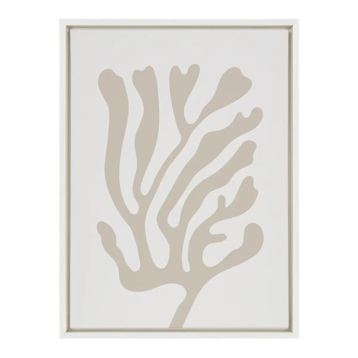Framed Canvas Art - Abstract Coral Coastal Beige - kateandlaurel