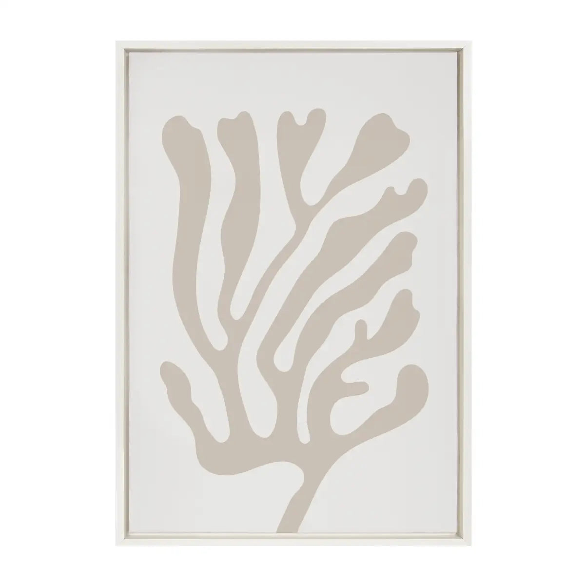 Framed Canvas Art - Abstract Coral Coastal Beige - kateandlaurel