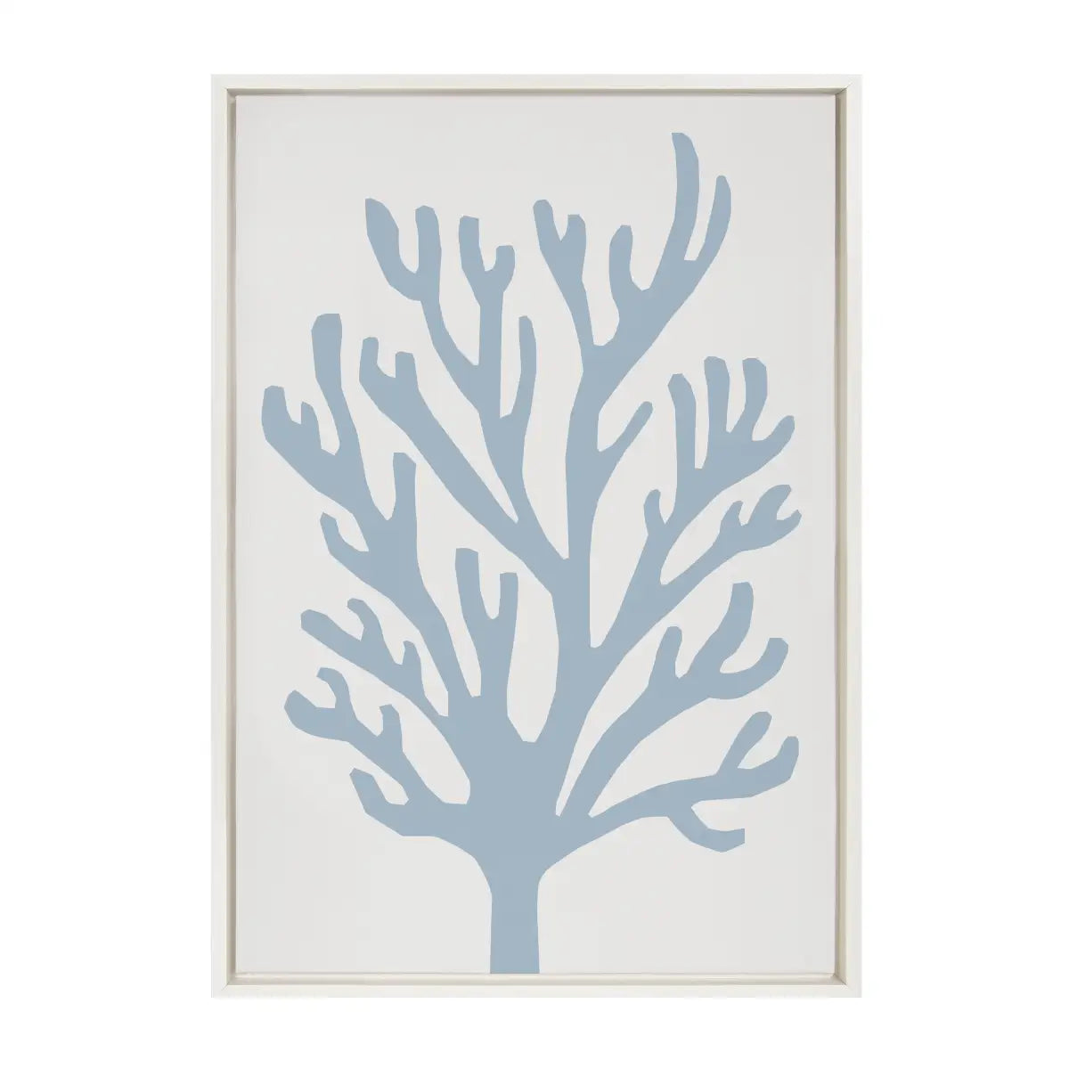 Framed Canvas Art - Abstract Coral Ocean Blue - kateandlaurel