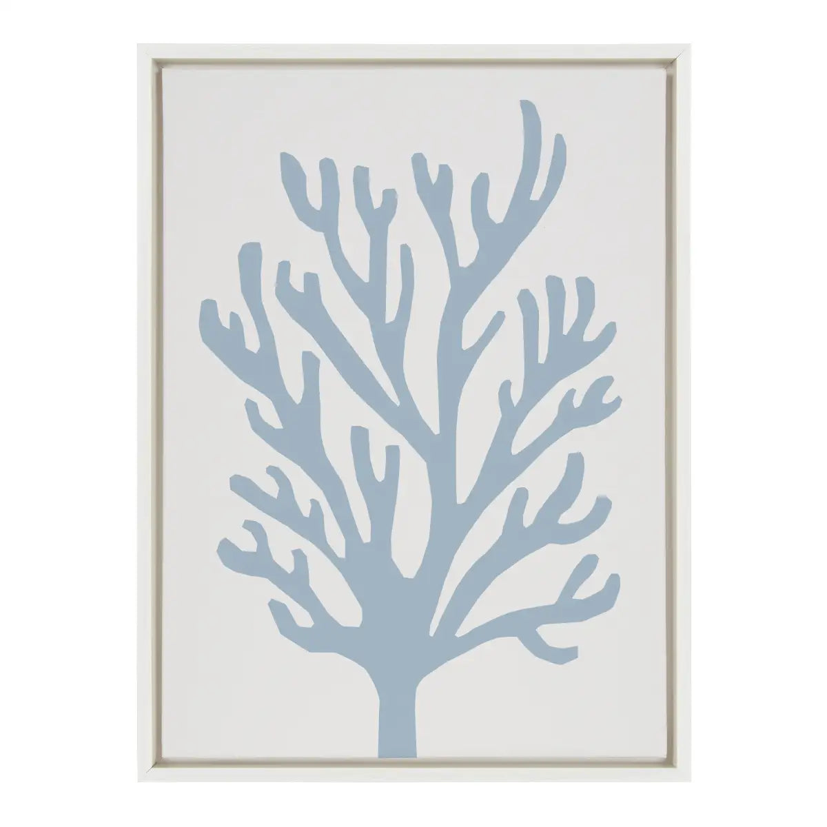 Framed Canvas Art - Abstract Coral Ocean Blue - kateandlaurel
