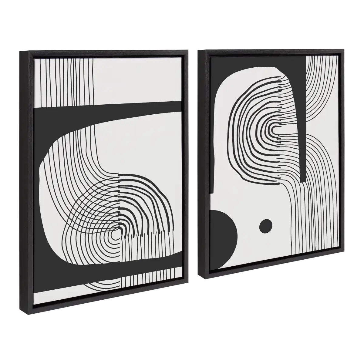 Framed Canvas - Abstract Minimal C and D - Black - kateandlaurel