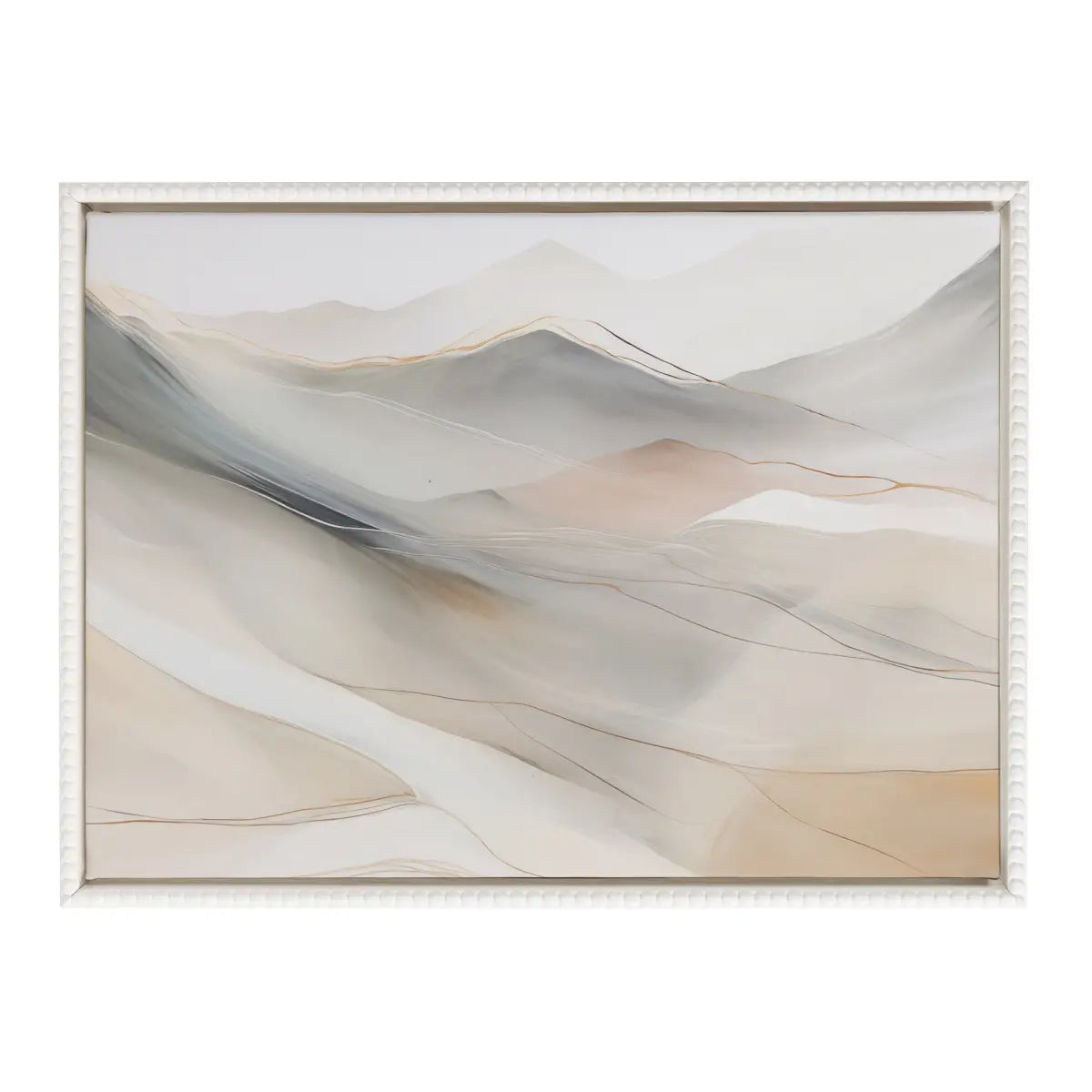 Framed Canvas Art - Beaded Abstract Mystic Mountain Landscape - kateandlaurel