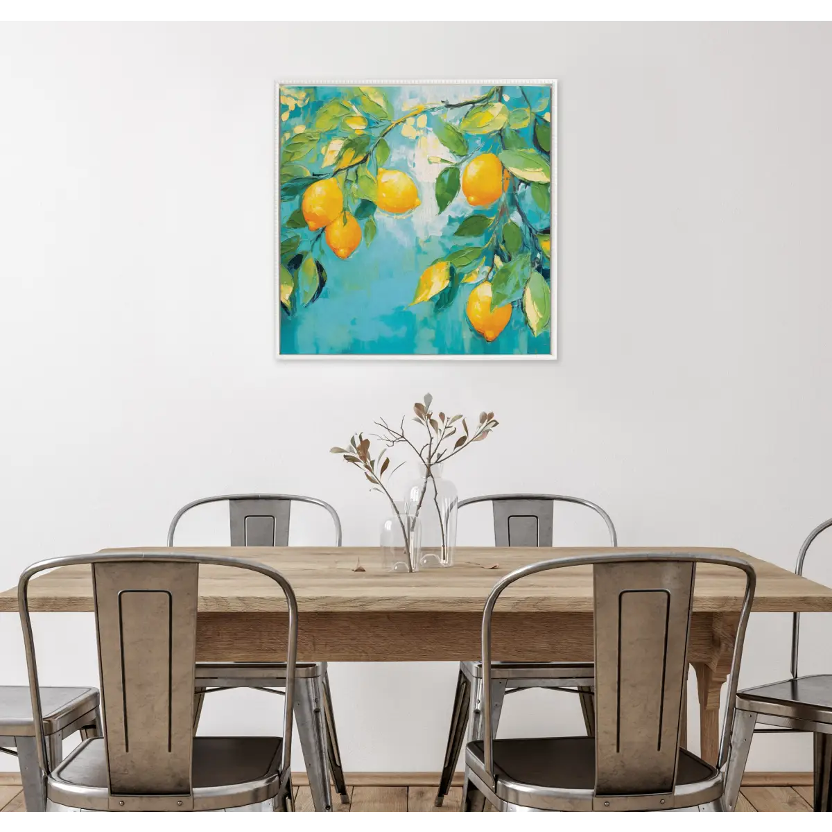 Beaded Lemon Tree Framed Canvas - kateandlaurel