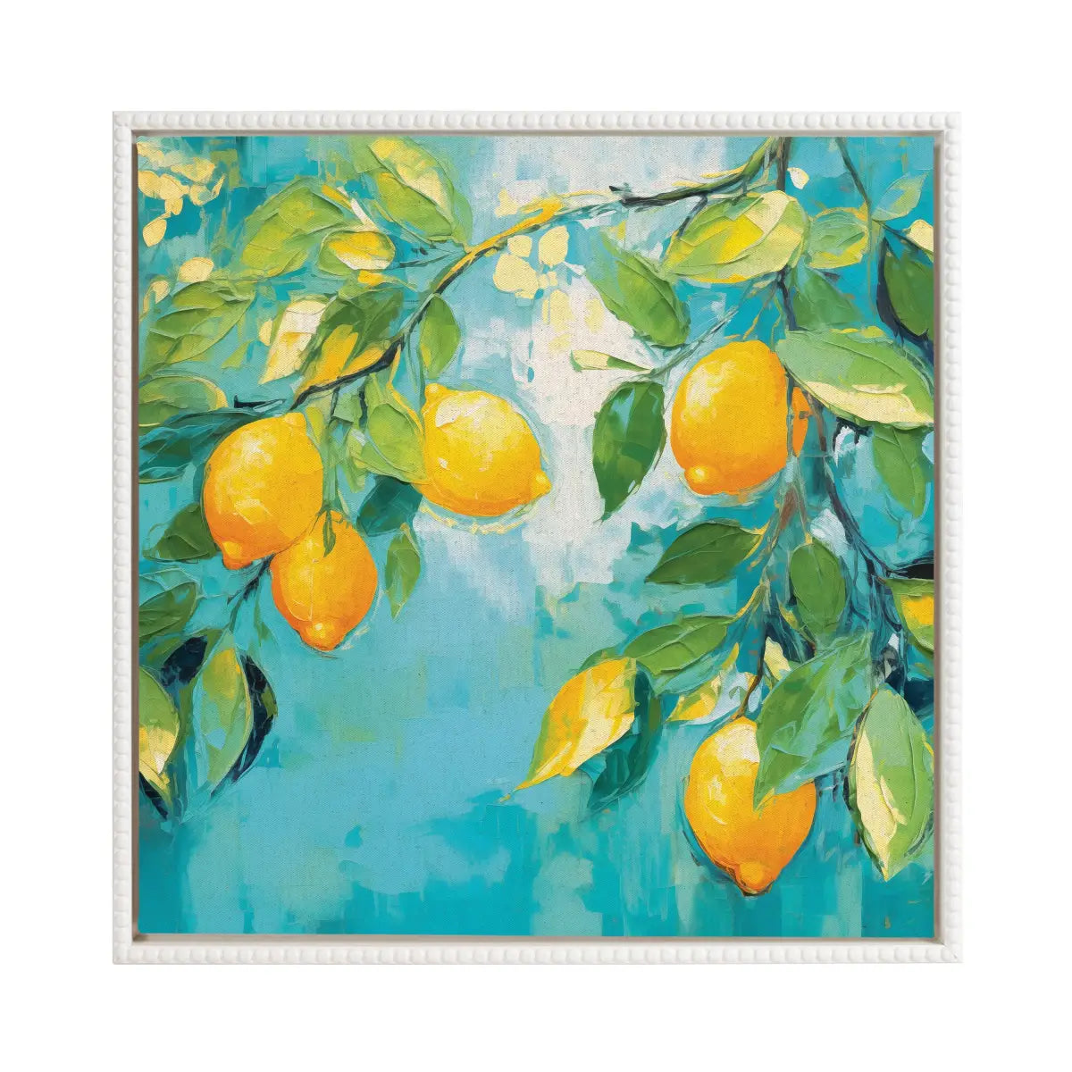 Beaded Lemon Tree Framed Canvas - kateandlaurel