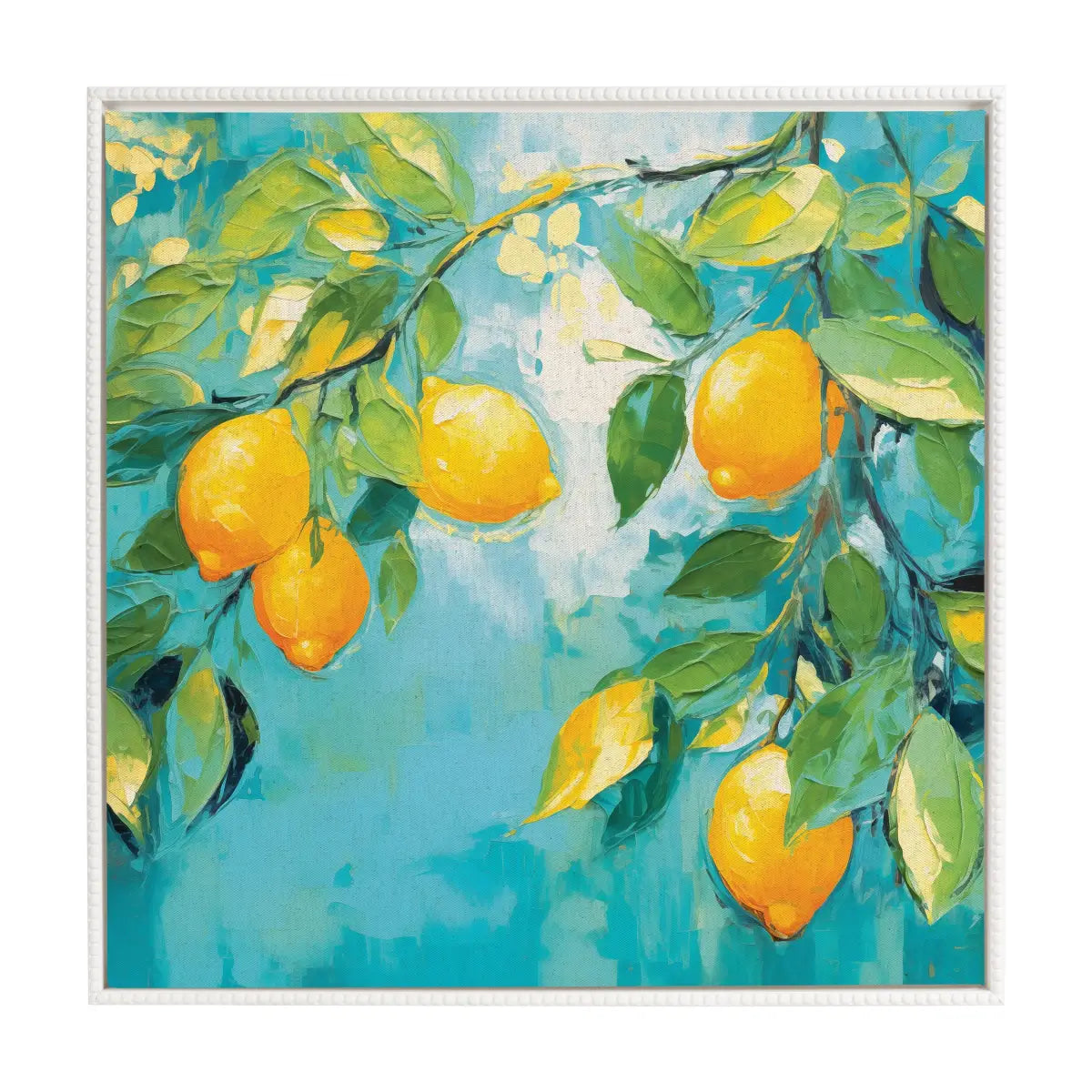 Beaded Lemon Tree Framed Canvas - kateandlaurel