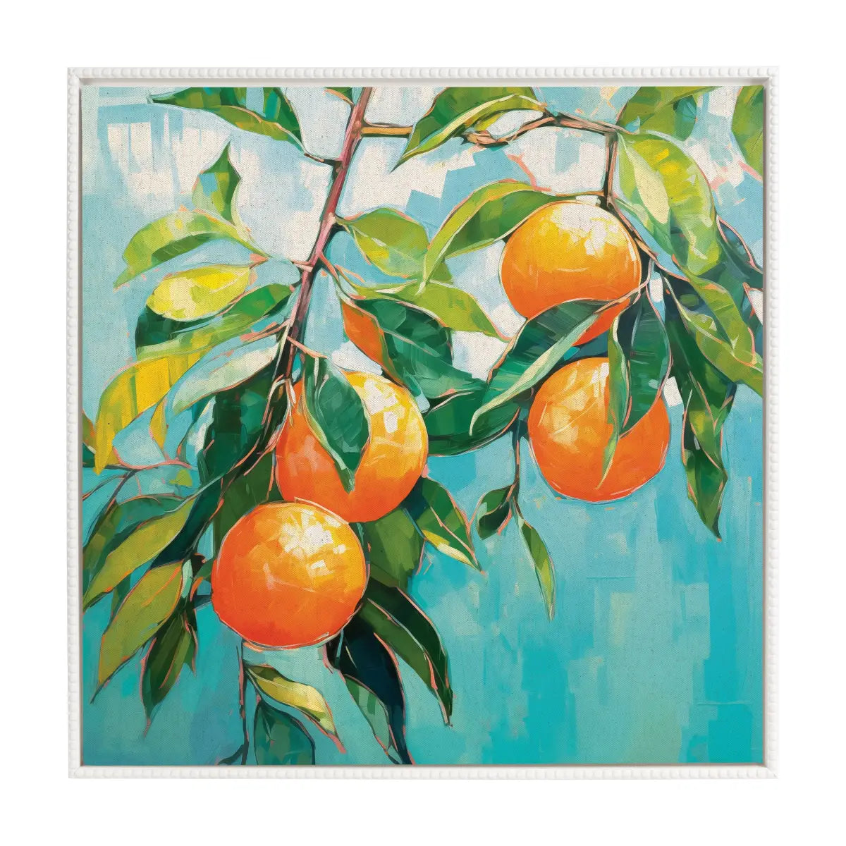 Framed Canvas Art - Beaded Orange Tree - kateandlaurel