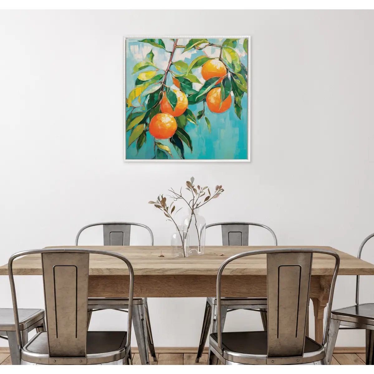 Framed Canvas Art - Beaded Orange Tree - kateandlaurel