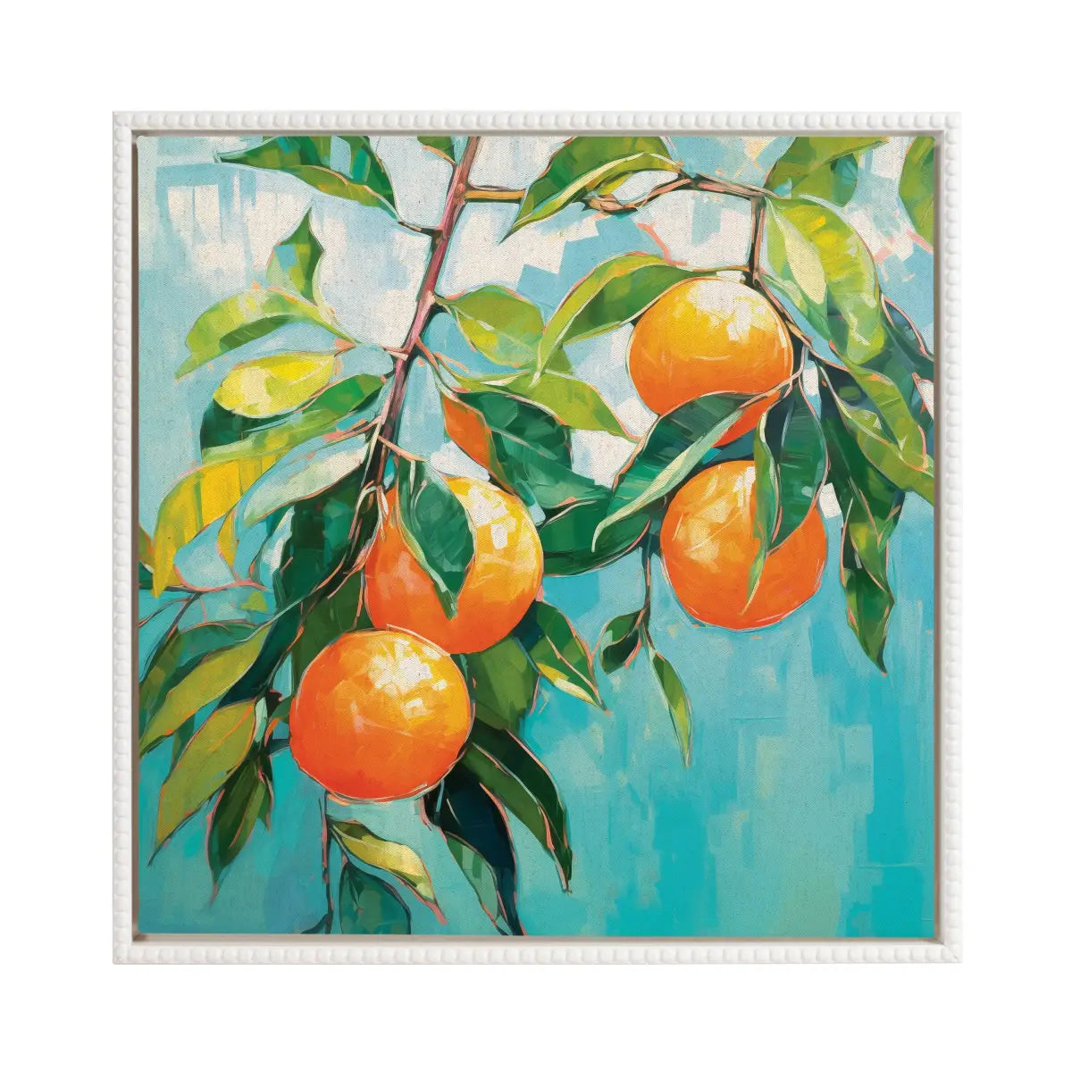 Framed Canvas Art - Beaded Orange Tree - kateandlaurel