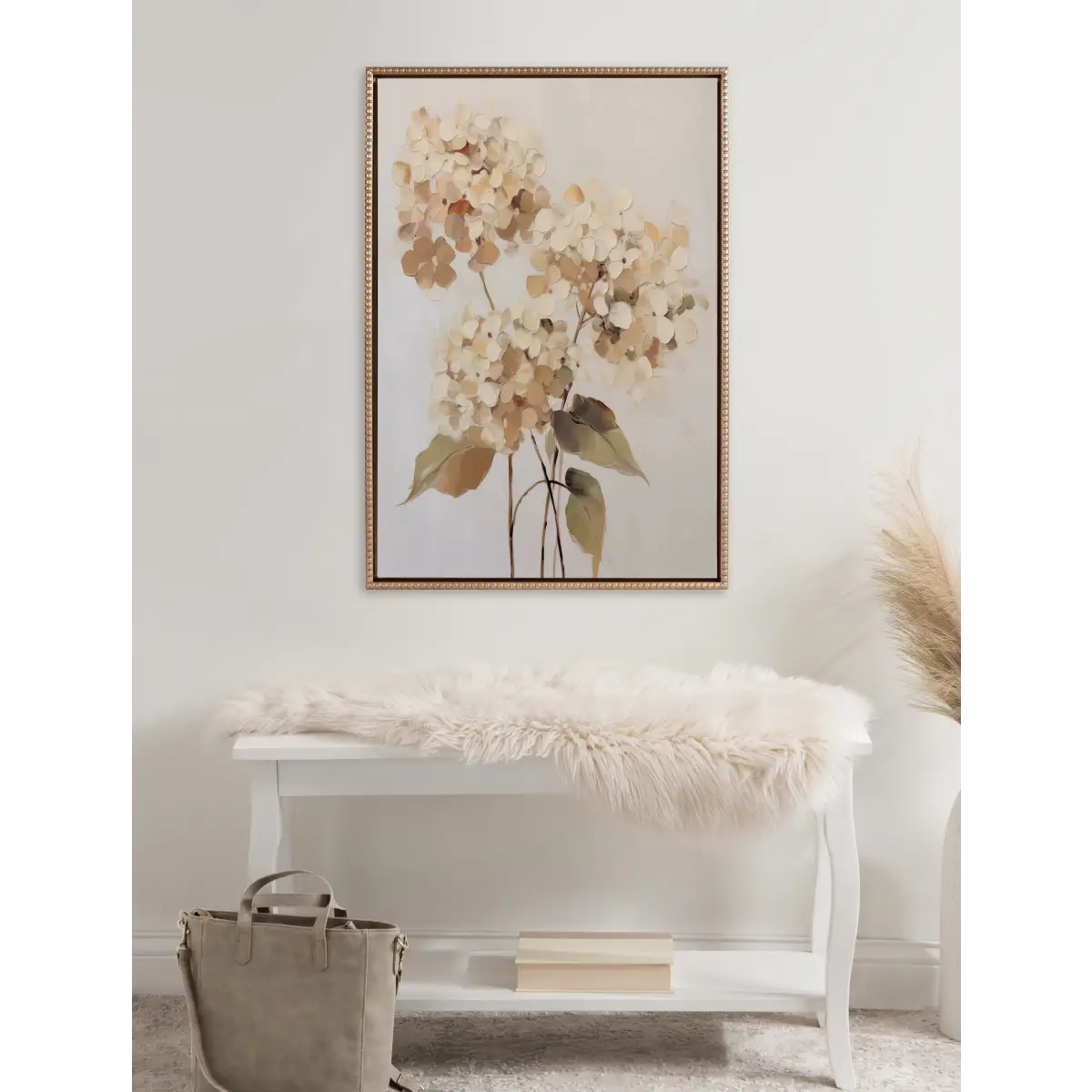 Soft Hydrangeas Framed Canvas - kateandlaurel