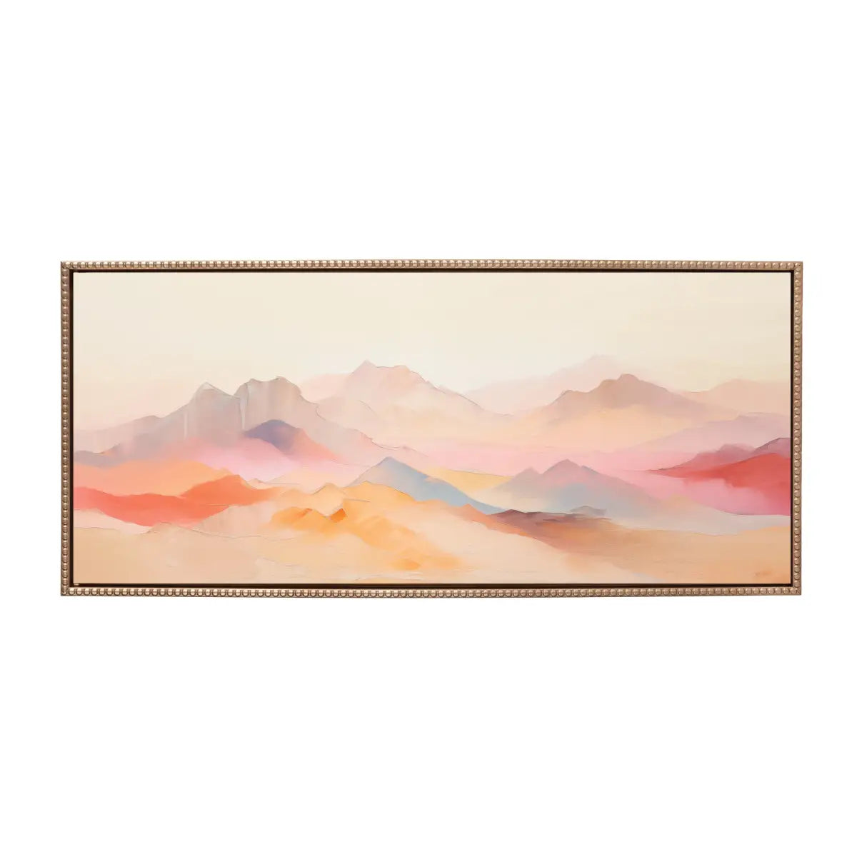 Framed Canvas Art - Soft Pastel Mountain Abstract - kateandlaurel