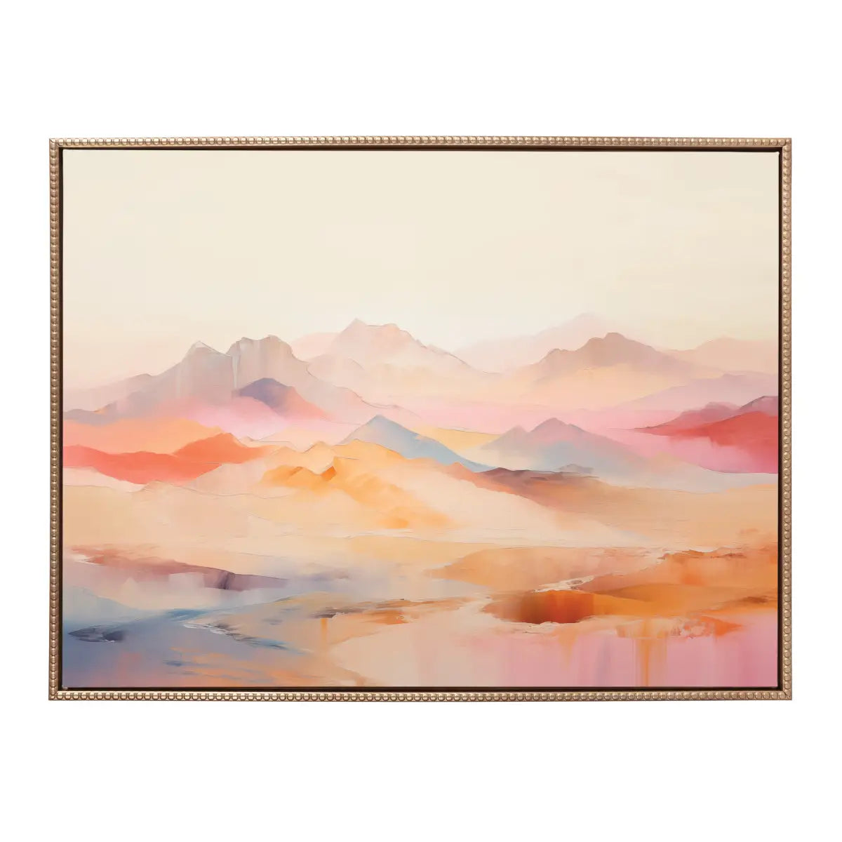 Framed Canvas Art - Soft Pastel Mountain Abstract - kateandlaurel