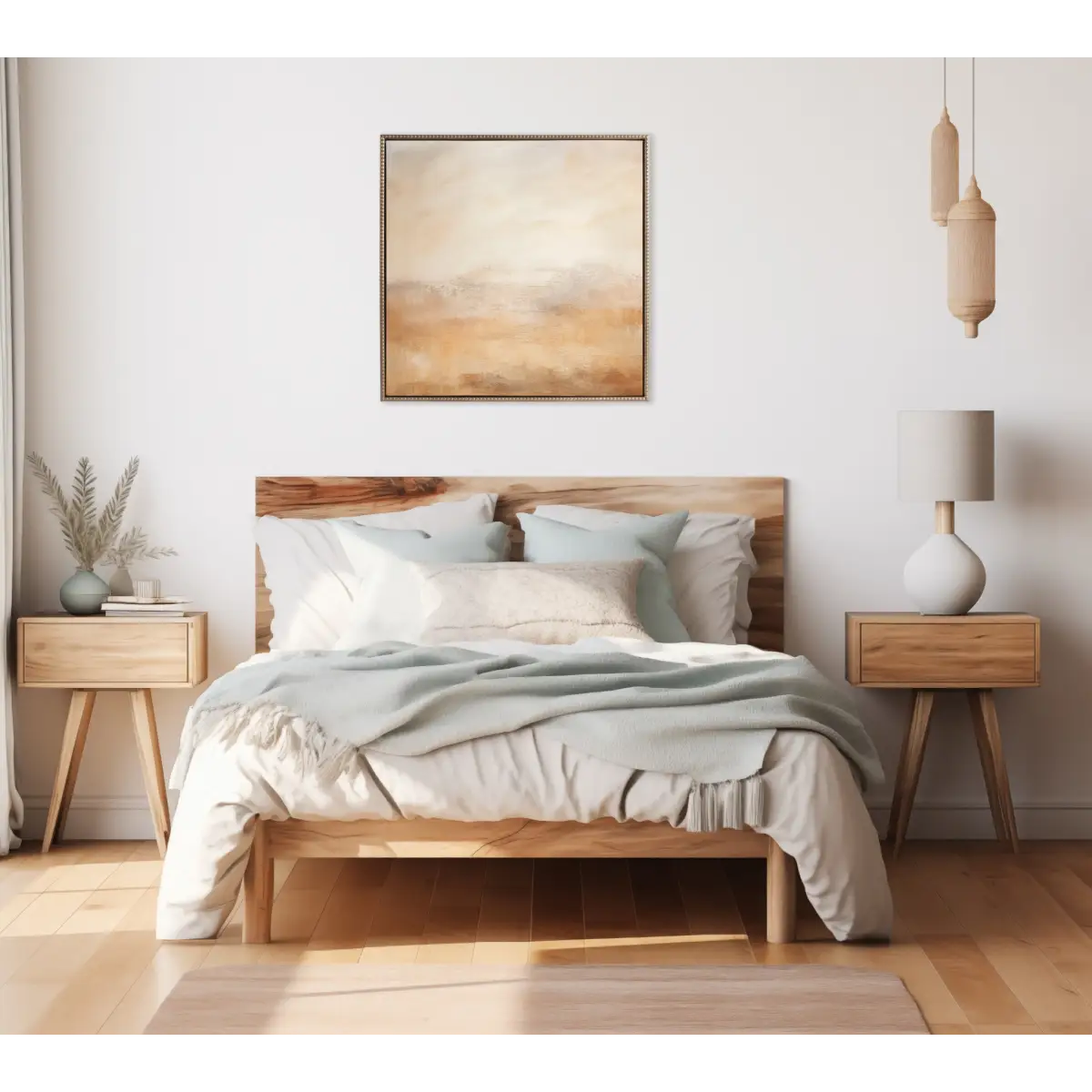 Tonal Abstract Earthy Warm Framed Canvas - Gold / 30x30 - kateandlaurel